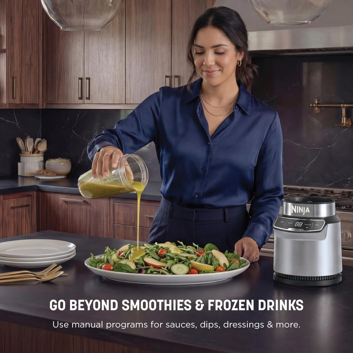 Ninja Nutri Pro 20-recipe inspiration guide enhances quick blends.