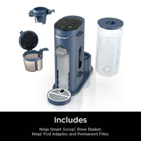 Ninja PB041NV includes scoop, removable basket, pod adapter, permanent filter