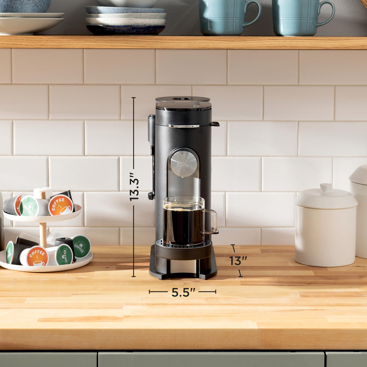 Ninja PB051 built-in frother creates café-style milk foam at home.