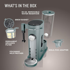 Ninja PB051SG built-in frother creates silky milk froth for lattes