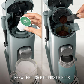 Ninja PB051SG with pod adapter enables quick, mess-free pod brewing