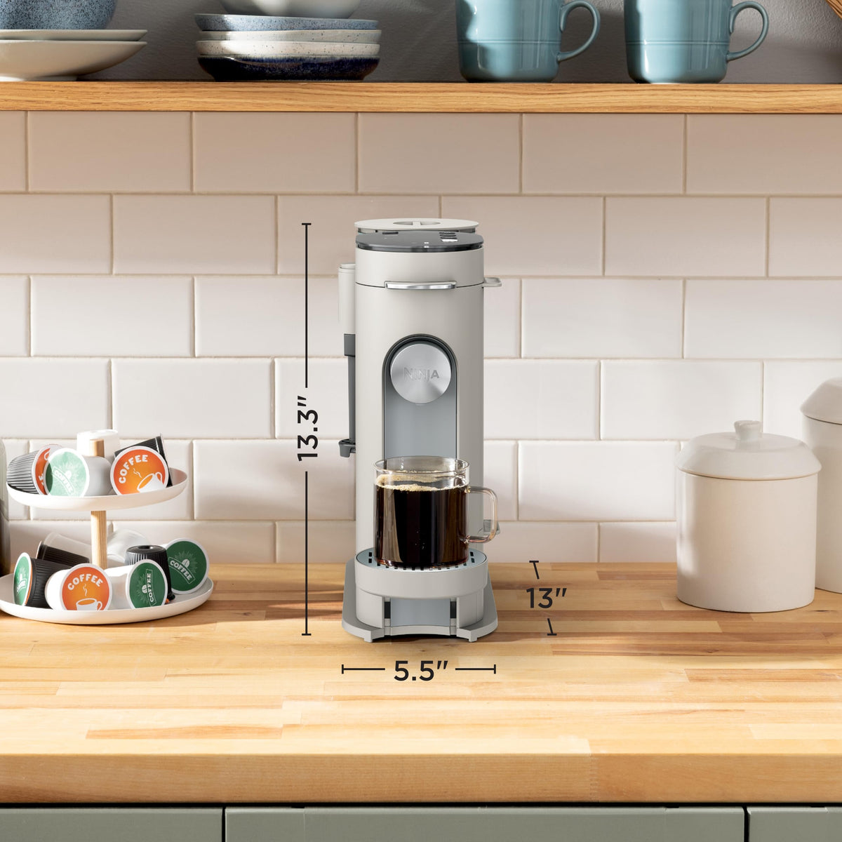 Ninja PB051ST built-in frother for cafe‑style drinks at home