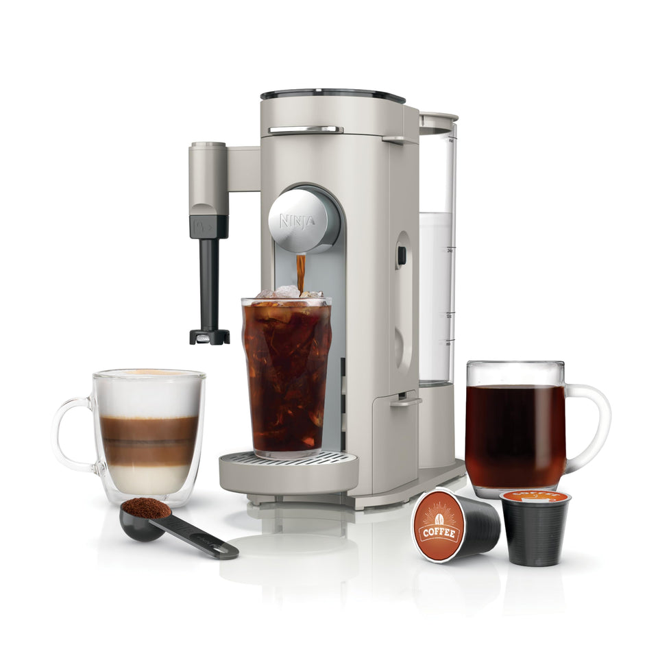 Ninja PB051ST front view: compact coffee maker for pods and grounds