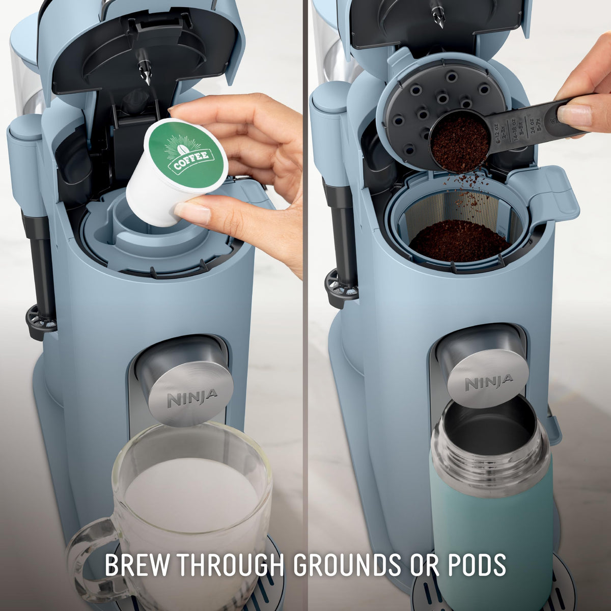 Ninja PB055ABL built-in frother enables silky lattes and macchiatos at home.