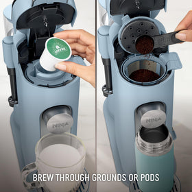 Ninja PB055ABL built-in frother enables silky lattes and macchiatos at home.