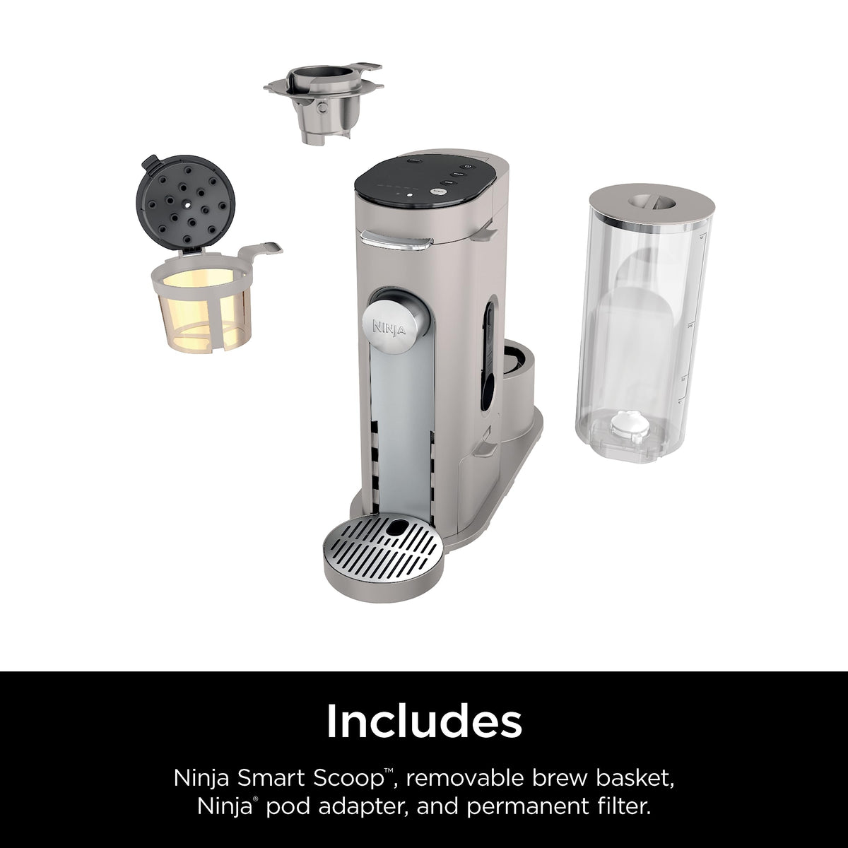 Ninja PB041ST included accessories such as scoop and permanent filter.