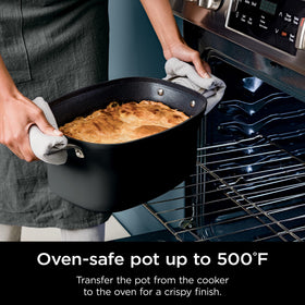 Ninja PossibleCooker Plus glass lid for monitoring meals without lifting.