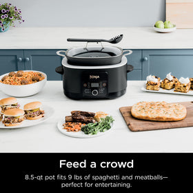 Ninja PossibleCooker Plus triple fusion heat delivers faster, even cooking.
