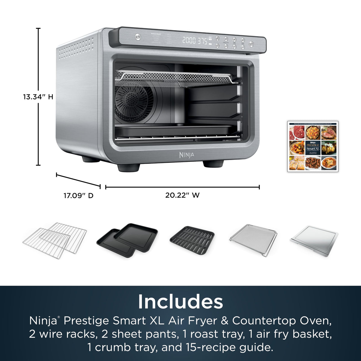 Ninja Prestige Smart XL includes accessories and recipes to jump-start cooking.