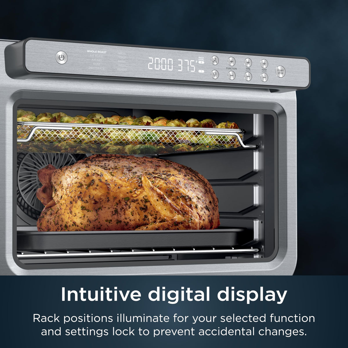 Ninja Prestige Smart XL fits up to a 12 lb turkey for family gatherings.