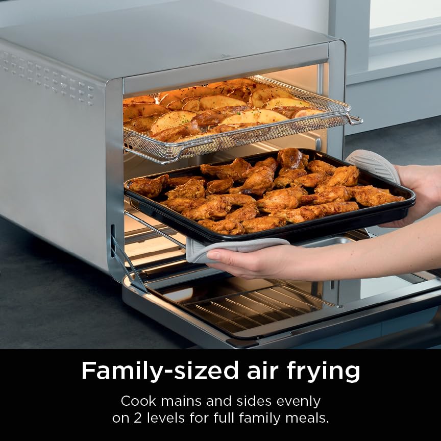 Interior view of Ninja Prestige Smart XL with two racks enabling two-level cooking.