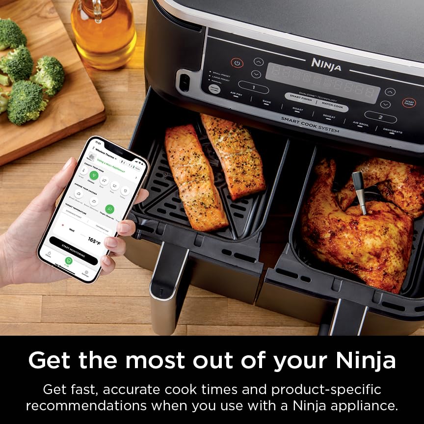 Ninja ProChef probe in an oven baking to monitor doneness accurately.
