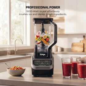 Ninja professional blender 1000W pitcher 72oz for large batches.
