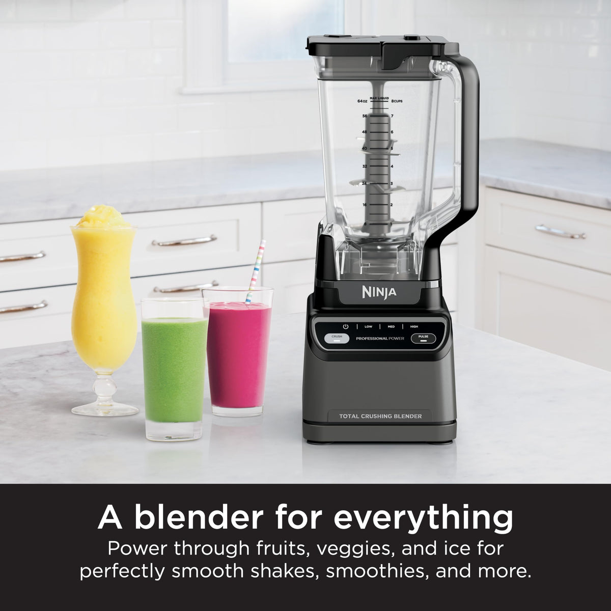 Ninja Total Crushing blades assembly delivering ice-to-snow texture for smoothies and frozen drinks.