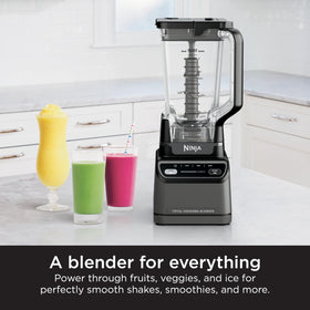 Ninja Total Crushing blades assembly delivering ice-to-snow texture for smoothies and frozen drinks.