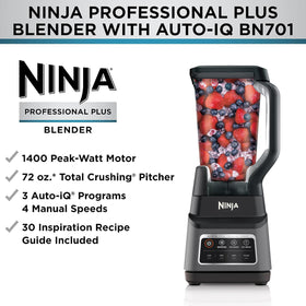 Ninja Professional Plus frozen drinks preset blends margaritas and icy beverages smoothly.