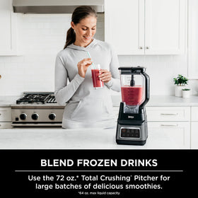 Ninja Professional Plus blender pitcher showing a 72-ounce capacity for family batches.