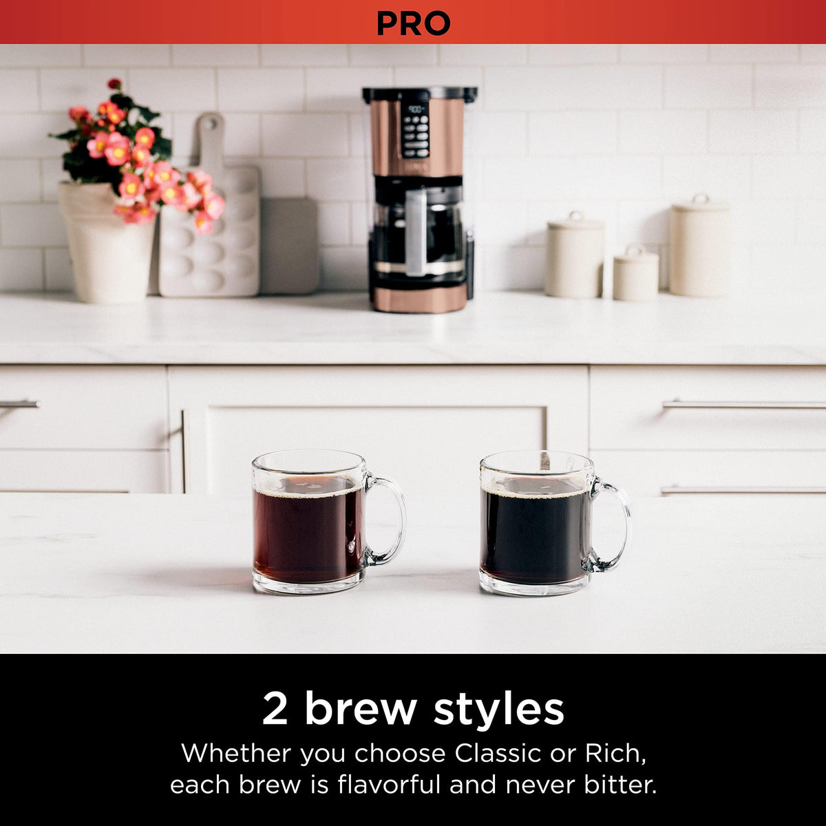 Ninja PRO control panel showing Classic and Rich brew options