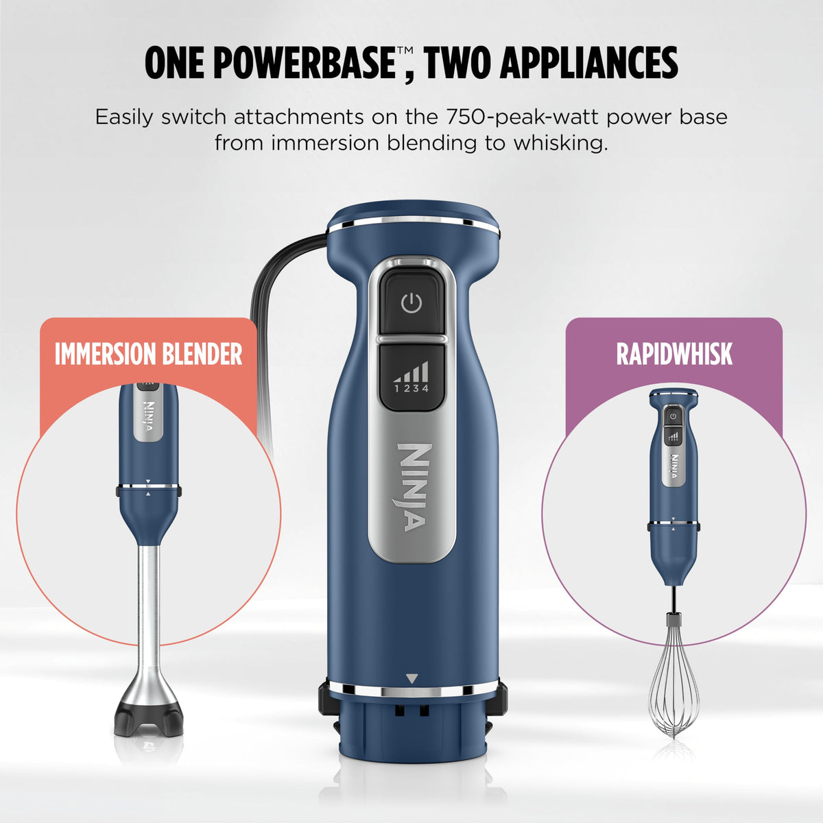 Ninja RapidWhisk attachment creates airy whipped cream and light batters quickly.