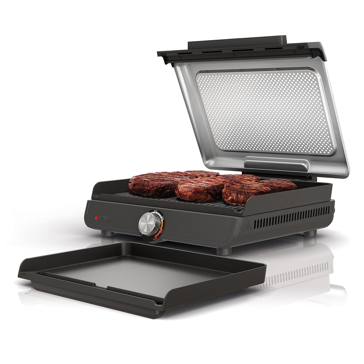 Ninja Sizzle 14in indoor grill on the counter for quick weeknight meals