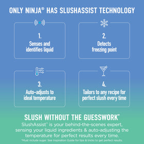 Ninja SLUSHi XL front view highlighting up to 150 oz batch capacity.