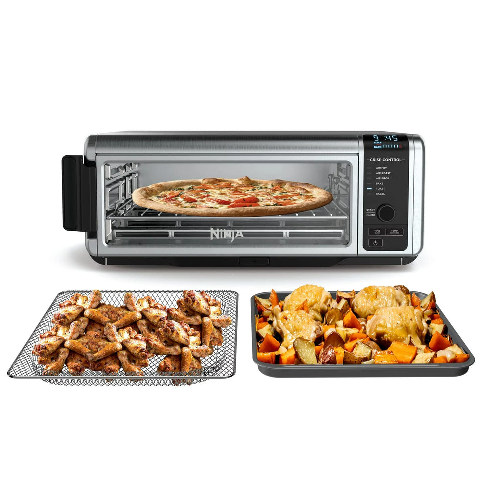 Ninja SP080 Foodi Digital Air Fry Oven front view showing compact counter design and space-saving appeal.