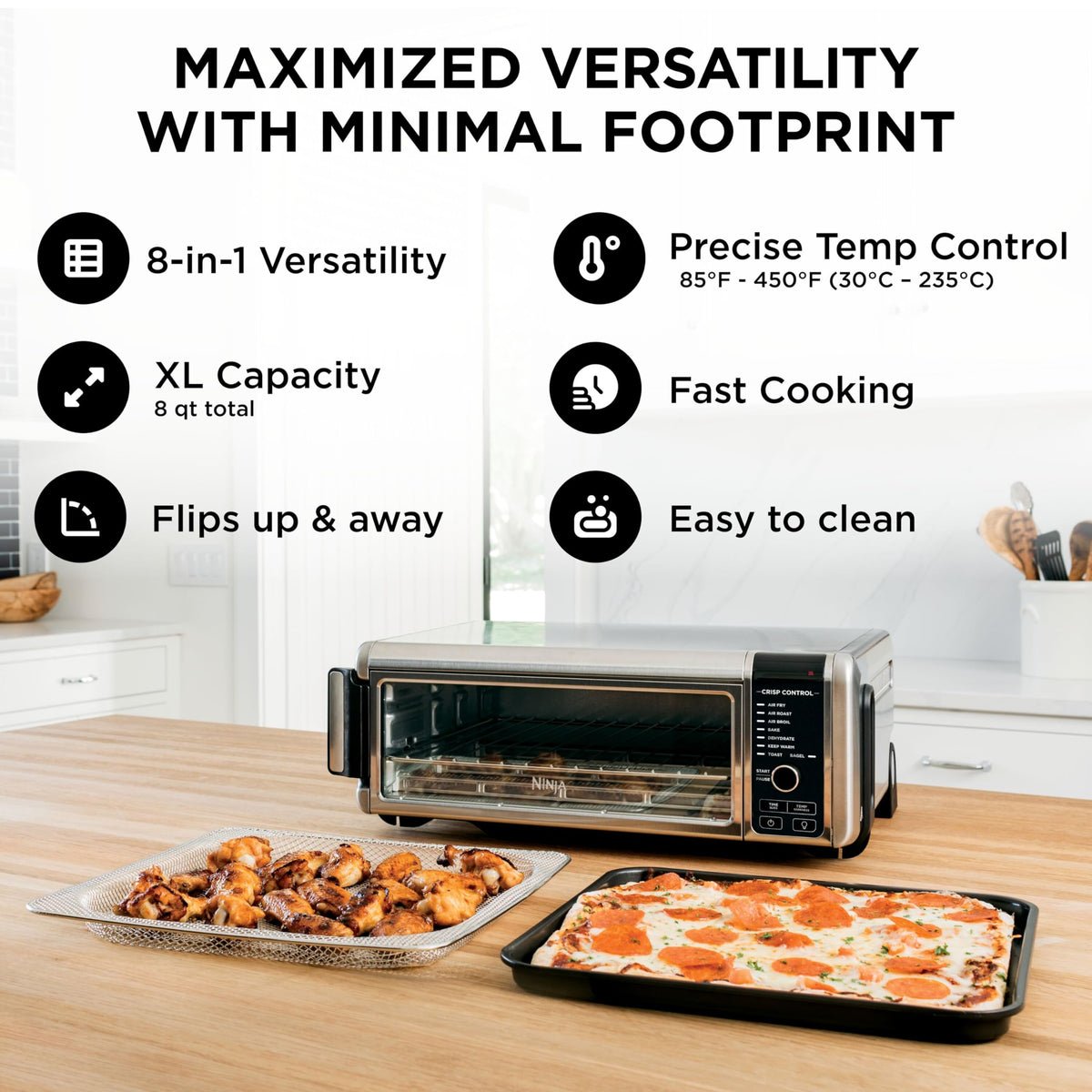 Ninja SP101 interior height of 3 inches supports larger meals