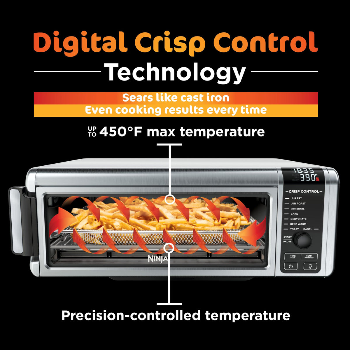 Ninja SP101 wire rack and crumb tray simplify easy cleaning