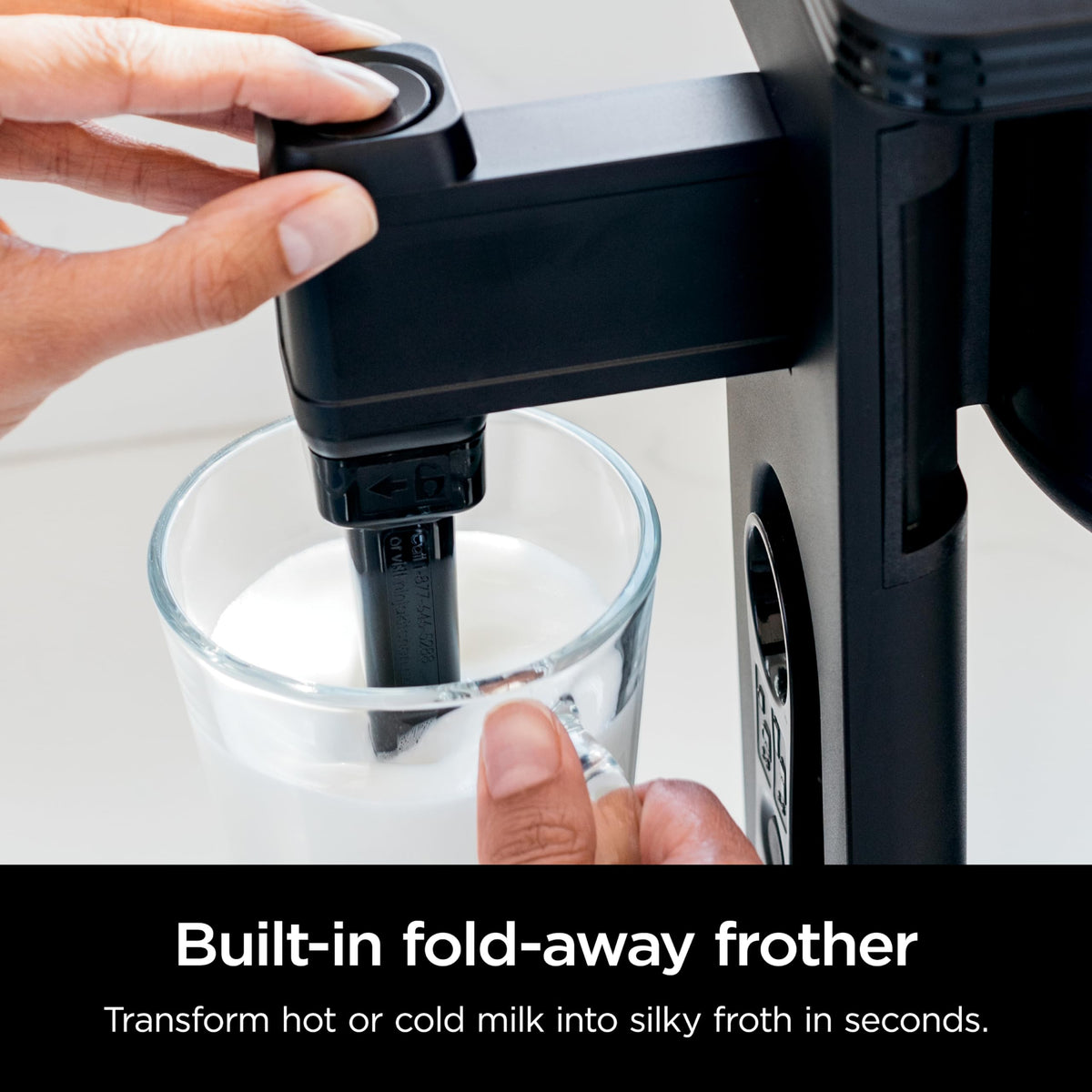 Ninja CM401 removable water reservoir eases refilling at the sink.