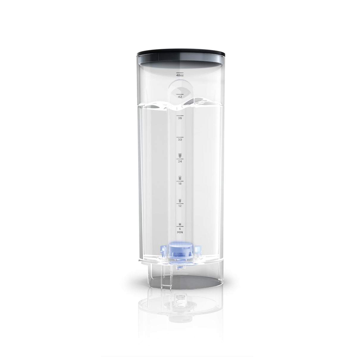 Ninja Thirsti 48oz water reservoir with lid for secure fridge storage.