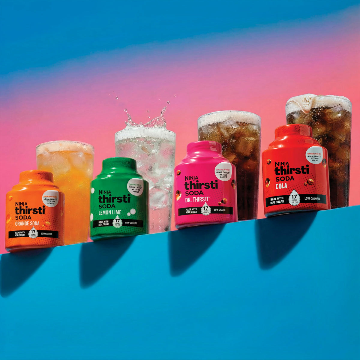Dr Thirsti flavored water drops close-up label shows real sugar flavors