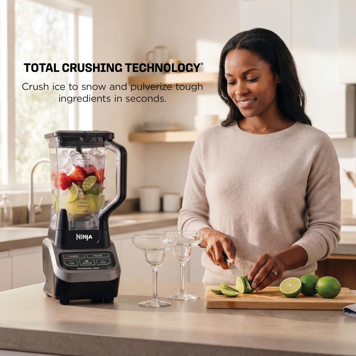 Ninja Total Crushing Technology ice power for icy drinks.