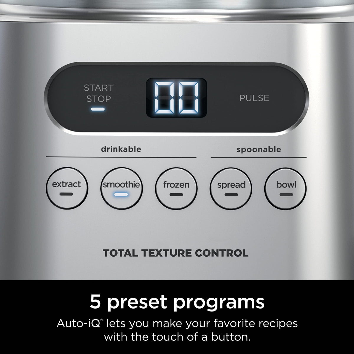 Ninja TWISTi Auto-IQ guides timed pulses for consistent results.