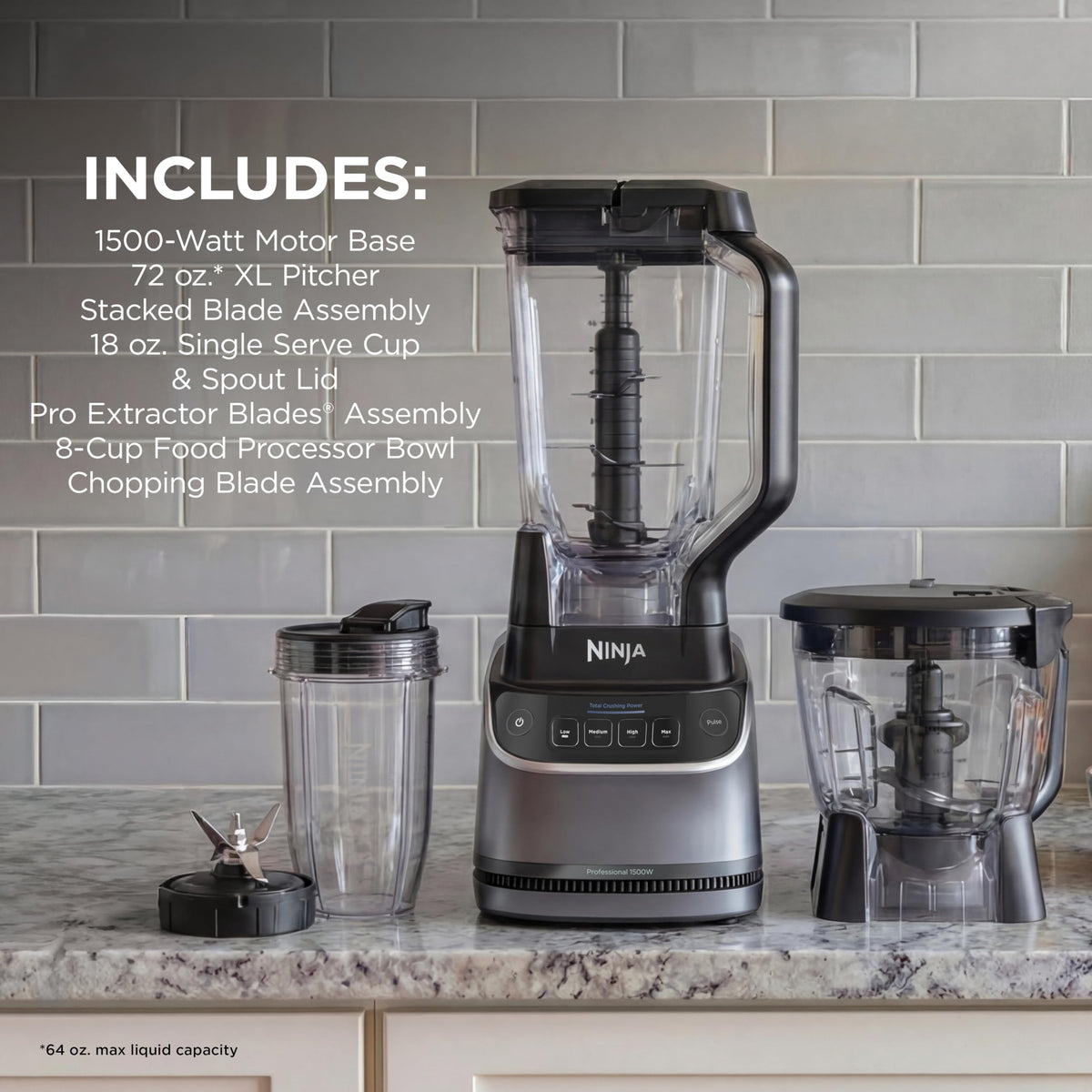 Ninja UltraCrush cleaning ease for quick post-meal cleanup.