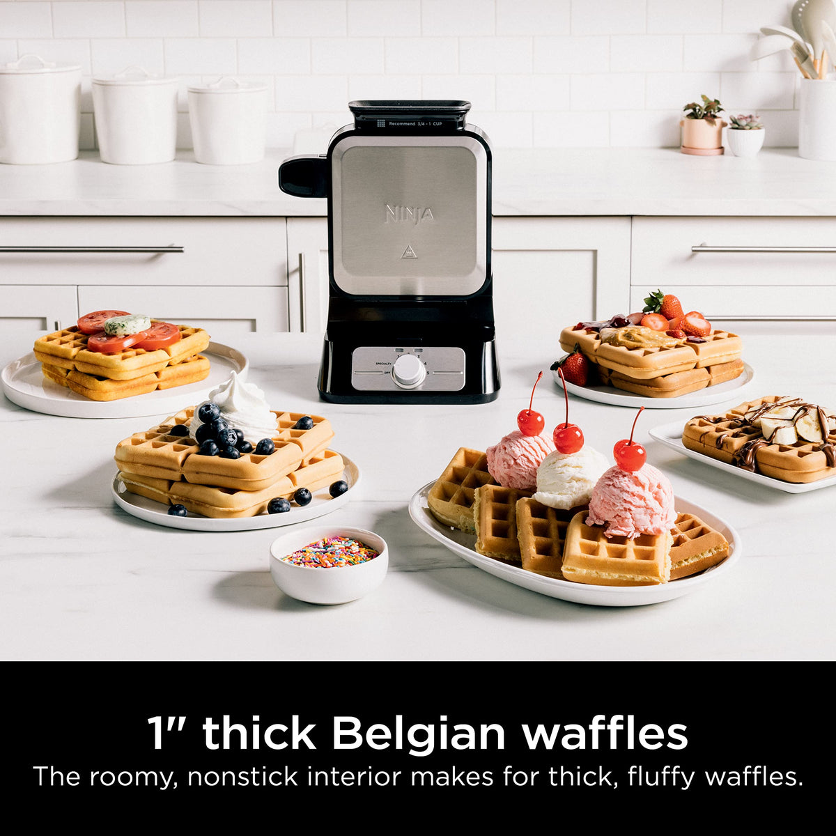 Ninja Waffle Maker Pro 1-inch Belgian waffles for thick servings