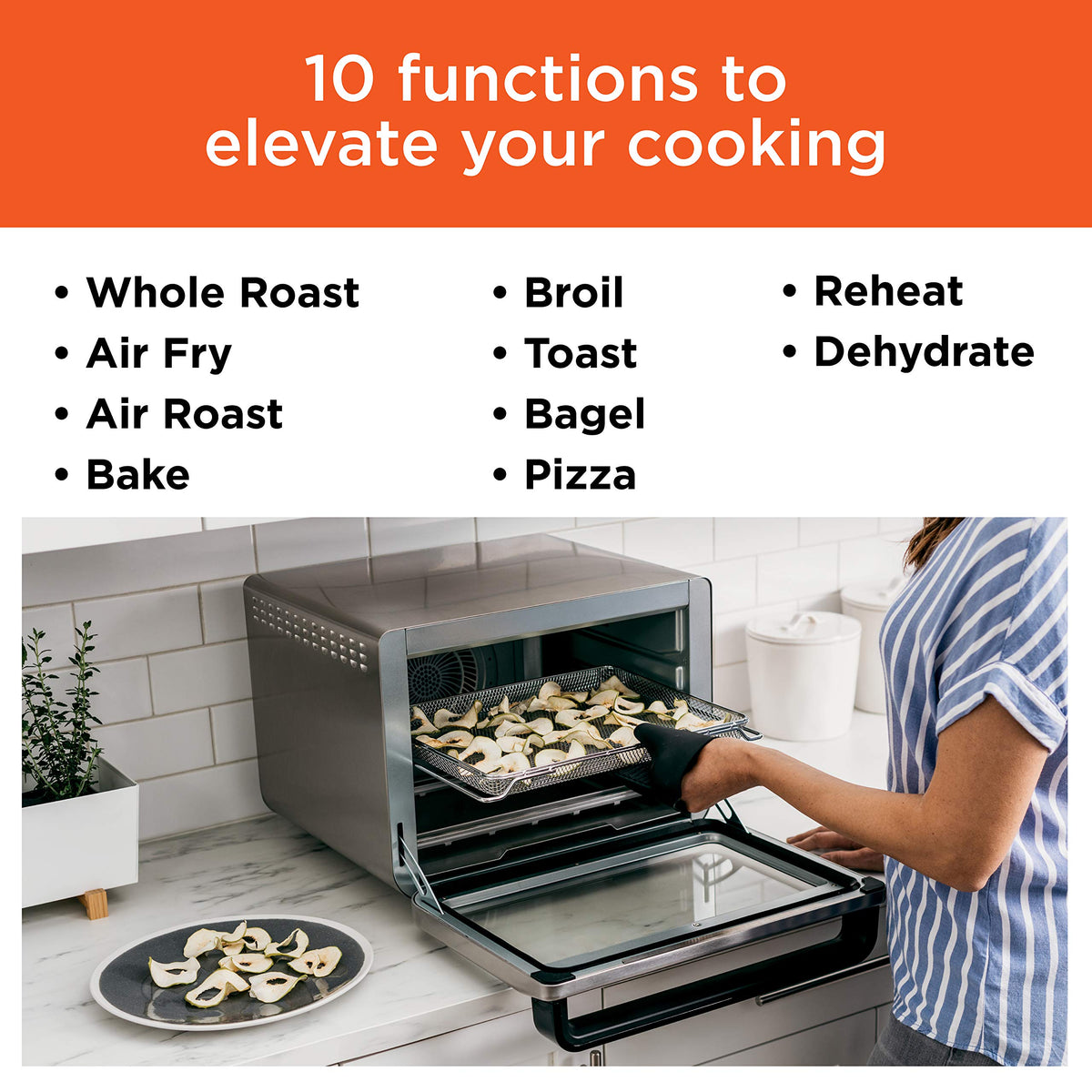Air fry basket in use delivering crispy results with less oil.