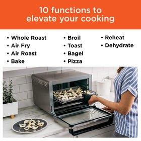 Air fry basket in use delivering crispy results with less oil.