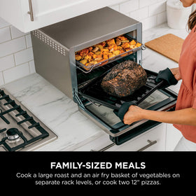 Digital display handle guides rack positions for easy use.