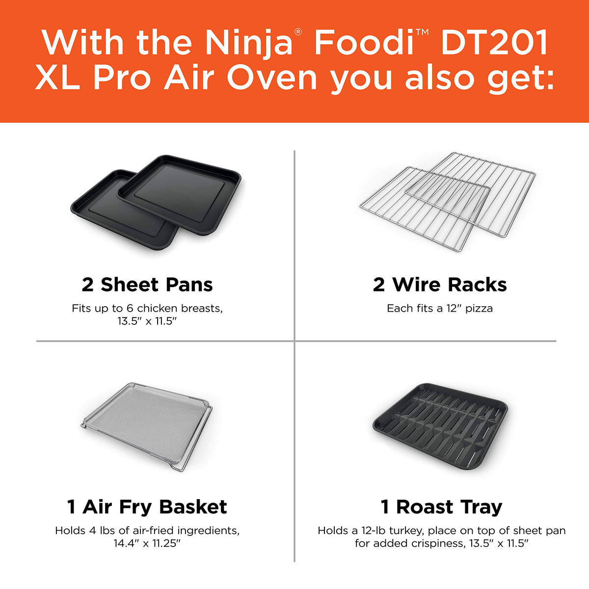 Roomy interior fits a 5-lb chicken and vegetables on a sheet pan.