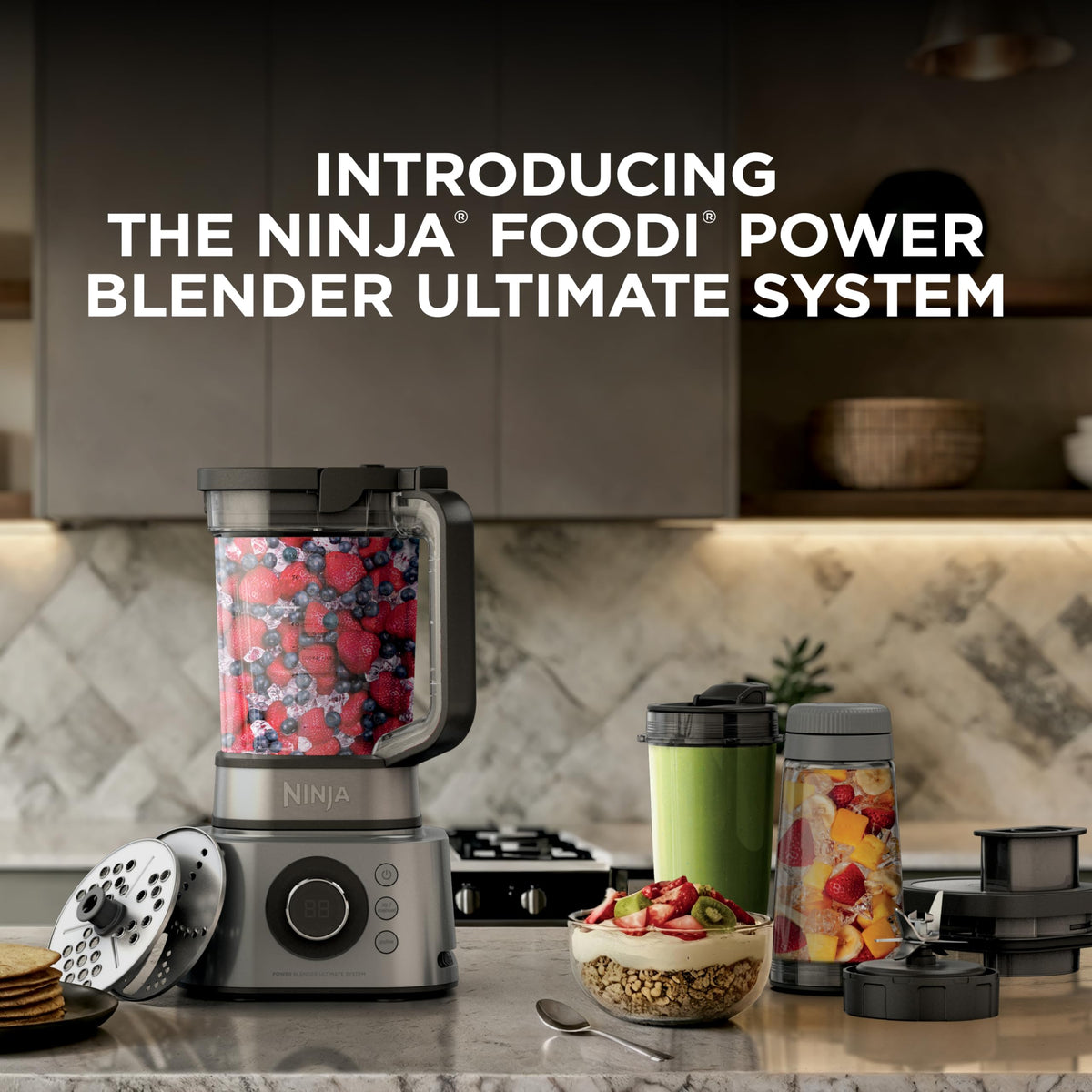 Ninja XL Smoothie Bowl Maker with built-in tamper for thick frozen blends.