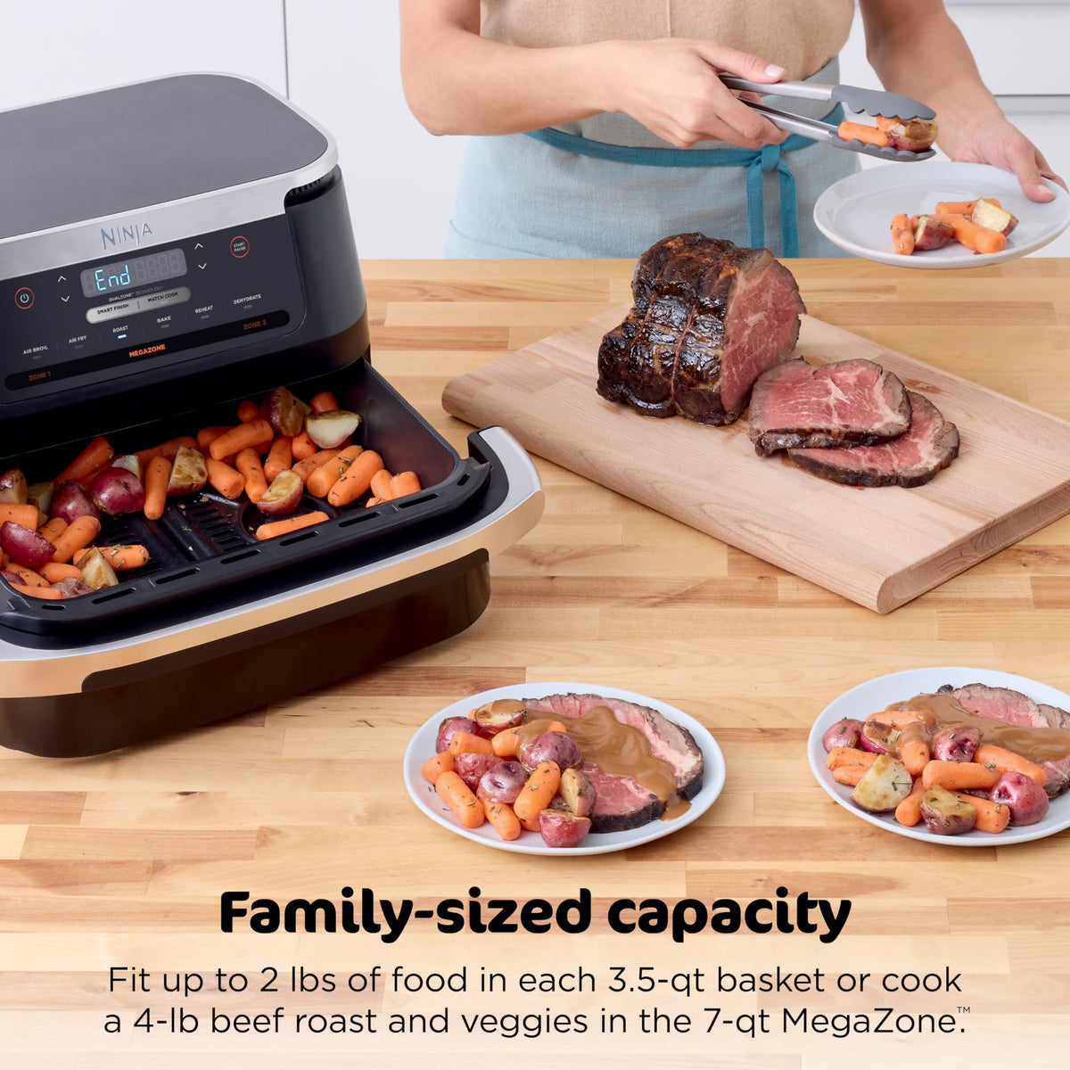 Ninja Foodi air fry delivers crispy results with less oil.