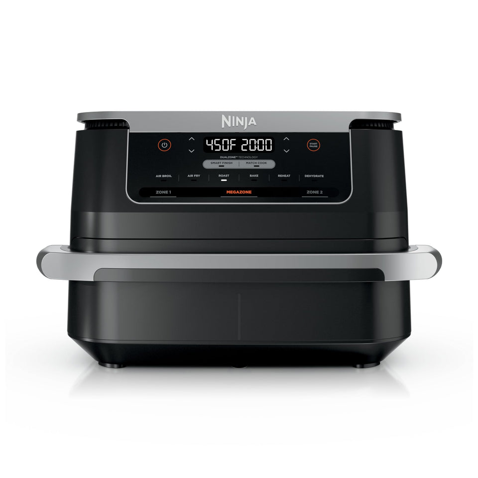 Ninja Foodi DualZone FlexBasket with two baskets enables two foods at once.