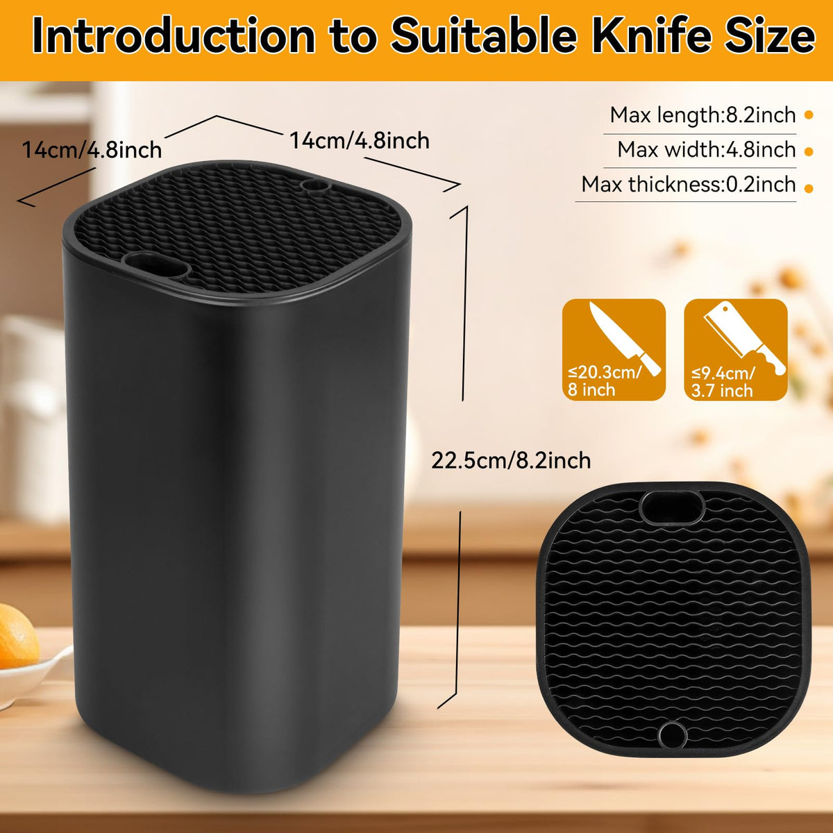 Ninonly knife block with scissors slot maintaining blade safety