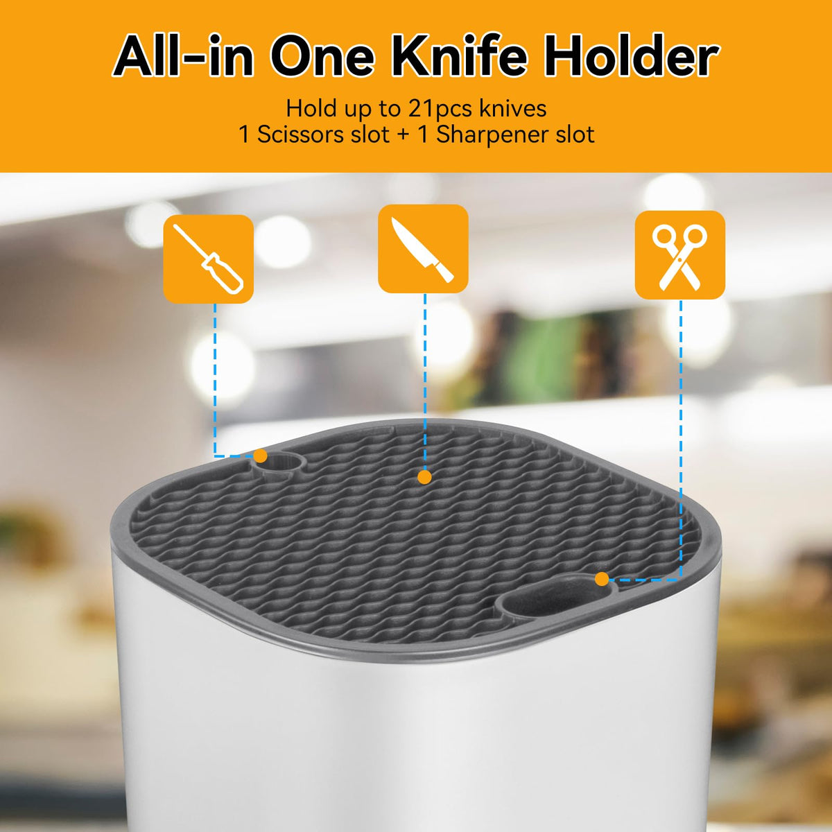 Removable top frame of Ninonly knife block for easy cleaning