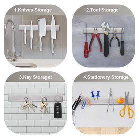 Ninonly space-saving knife strip shown under cabinet saving counter space