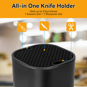 Ninonly universal square knife holder showing organized blade slots