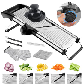 NIOSAVM commercial mandoline slicer shows ultra-thin precise slices for efficiency