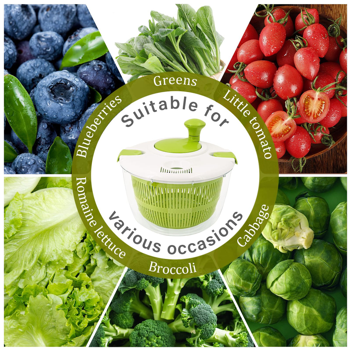 NIOSAVM keeps leafy greens dry for crisp salads.