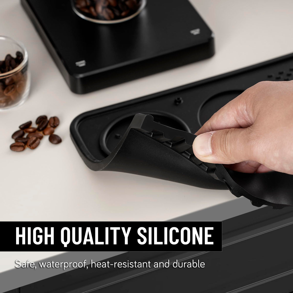 NiRiOLD espresso mat complements most machines in kitchen, cafe, or bar.