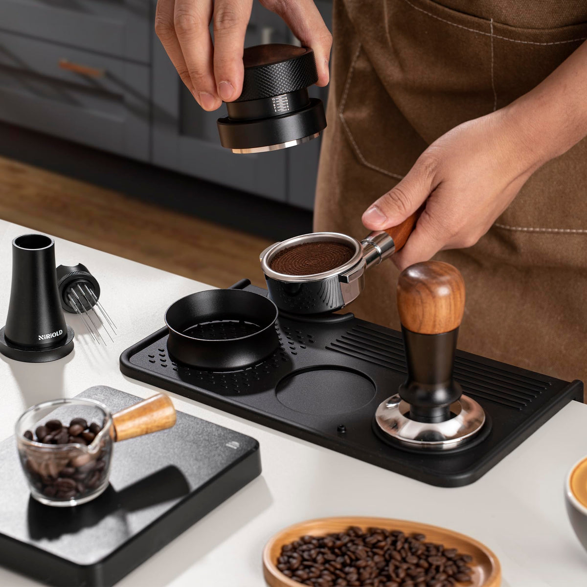 NiRiOLD tamping mat side view shows slim profile and edge protection.